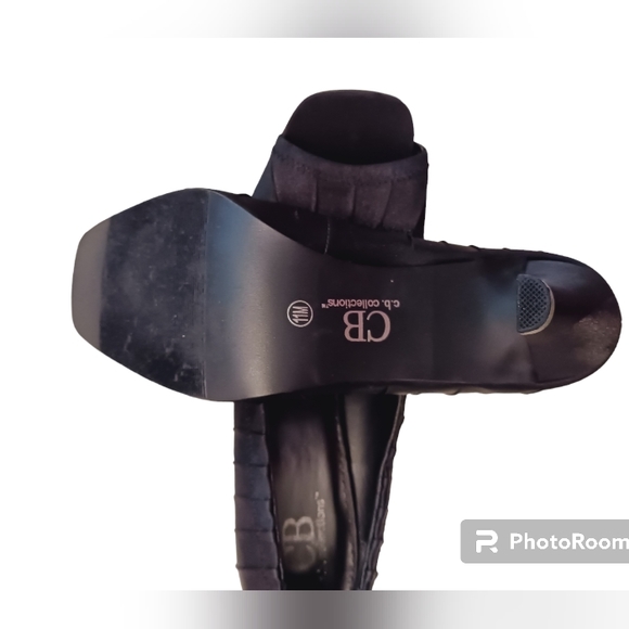 Black peep toe heels 3.25" 11M C.B Collection - Picture 6 of 7